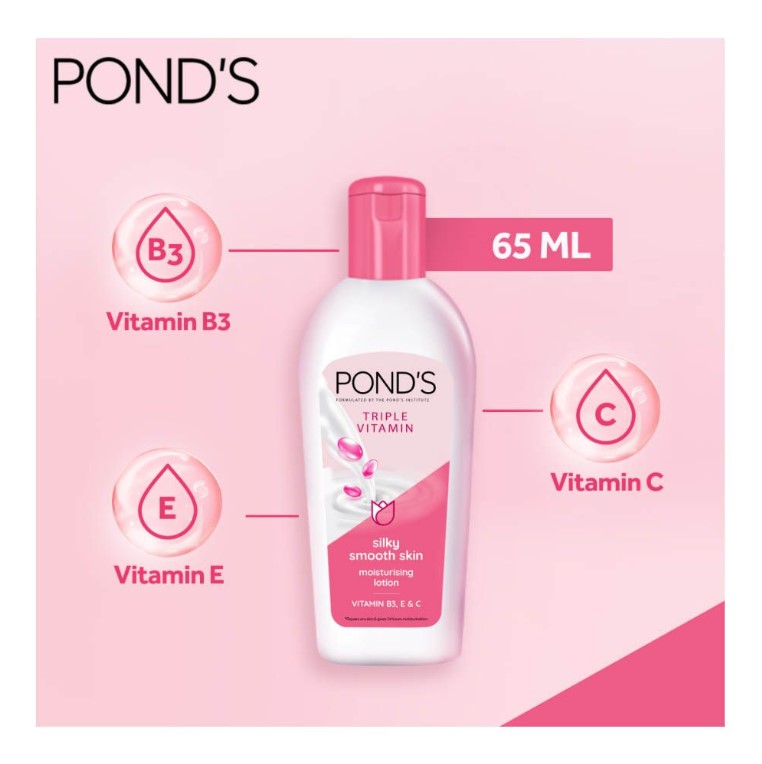 Pond's Triple Vitamin Moisturizing Lotion, Silky Smooth Skin, 100ml